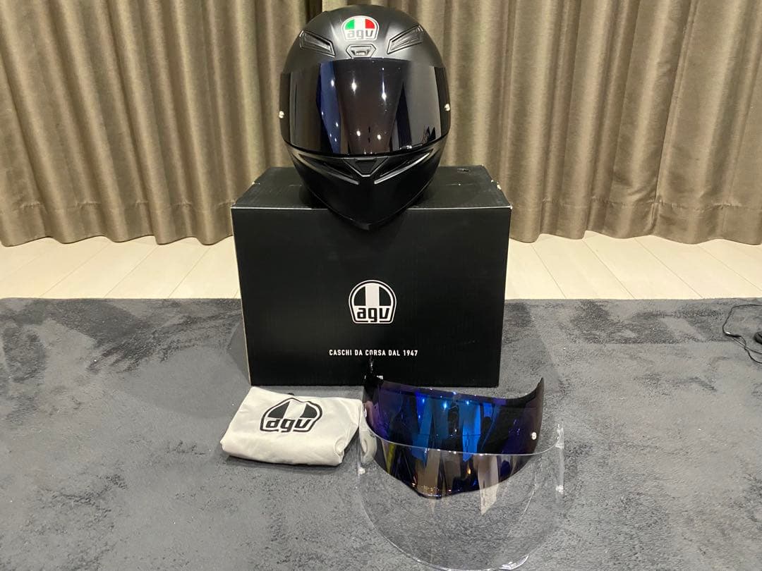 AGV フルフェイスヘルメット (ブラック/クリヤー/ブルーシールド)