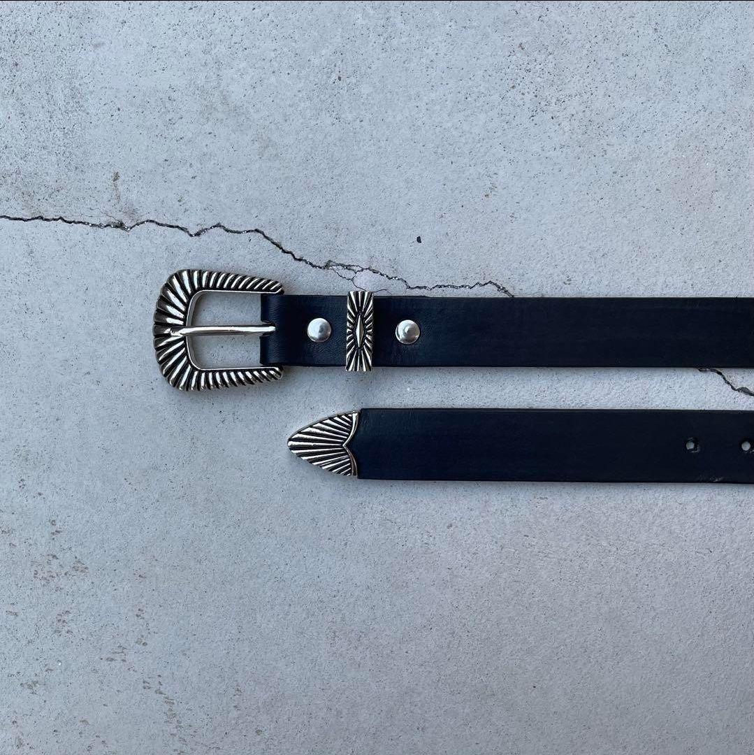 ぎゅう　レザー　ベルト　ハンドメイド　be-84