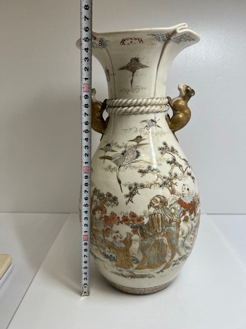 専用　明治時代　京薩摩　金彩人物画　ネズミ年　大花瓶　h36.5cm