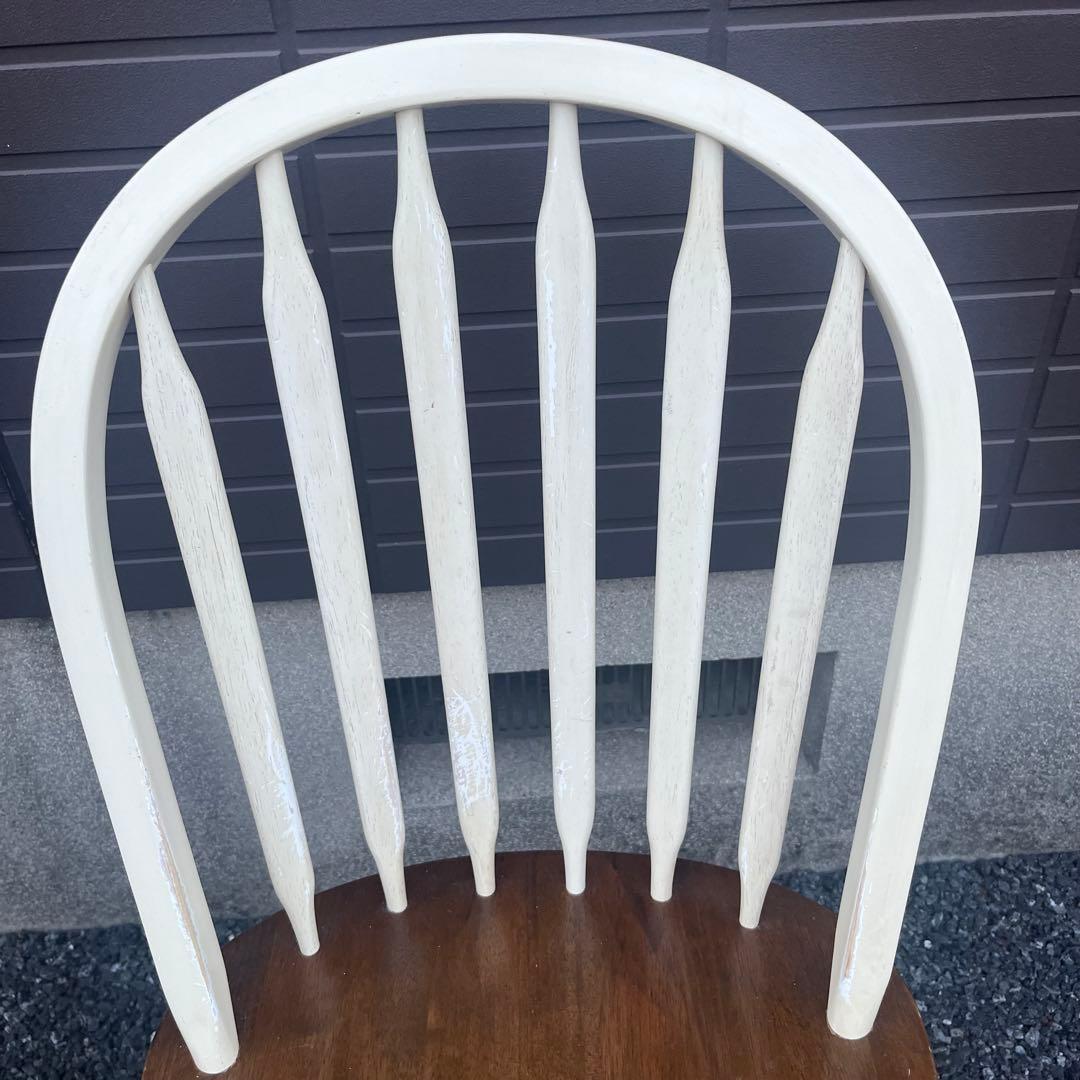 不二貿易　木製ダイニングチェア　2脚　アンティーク　カントリー　ウィンザーチェア