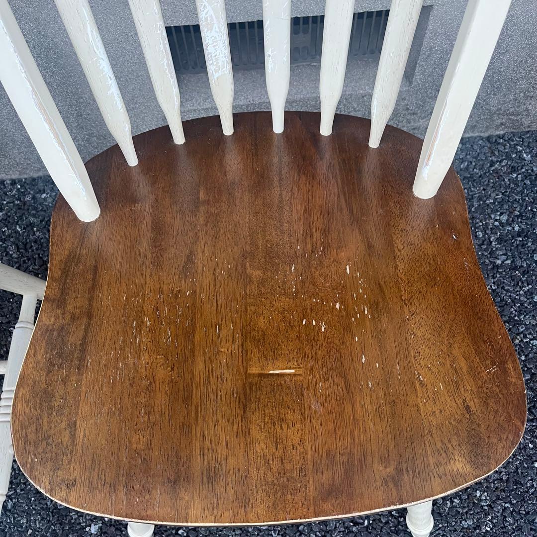 不二貿易　木製ダイニングチェア　2脚　アンティーク　カントリー　ウィンザーチェア