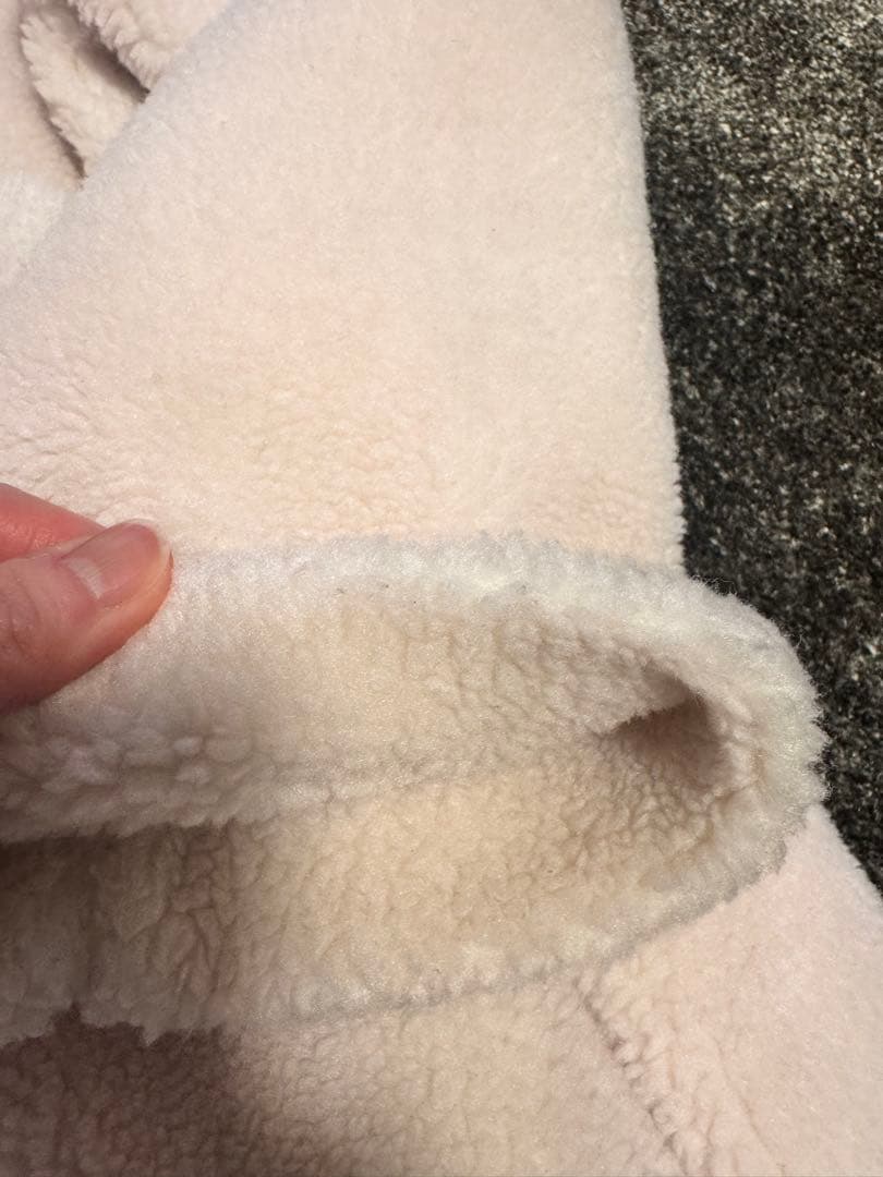 美品ヨリ　yori もふボアコート ペプラム　テディベアコート ベージュ36