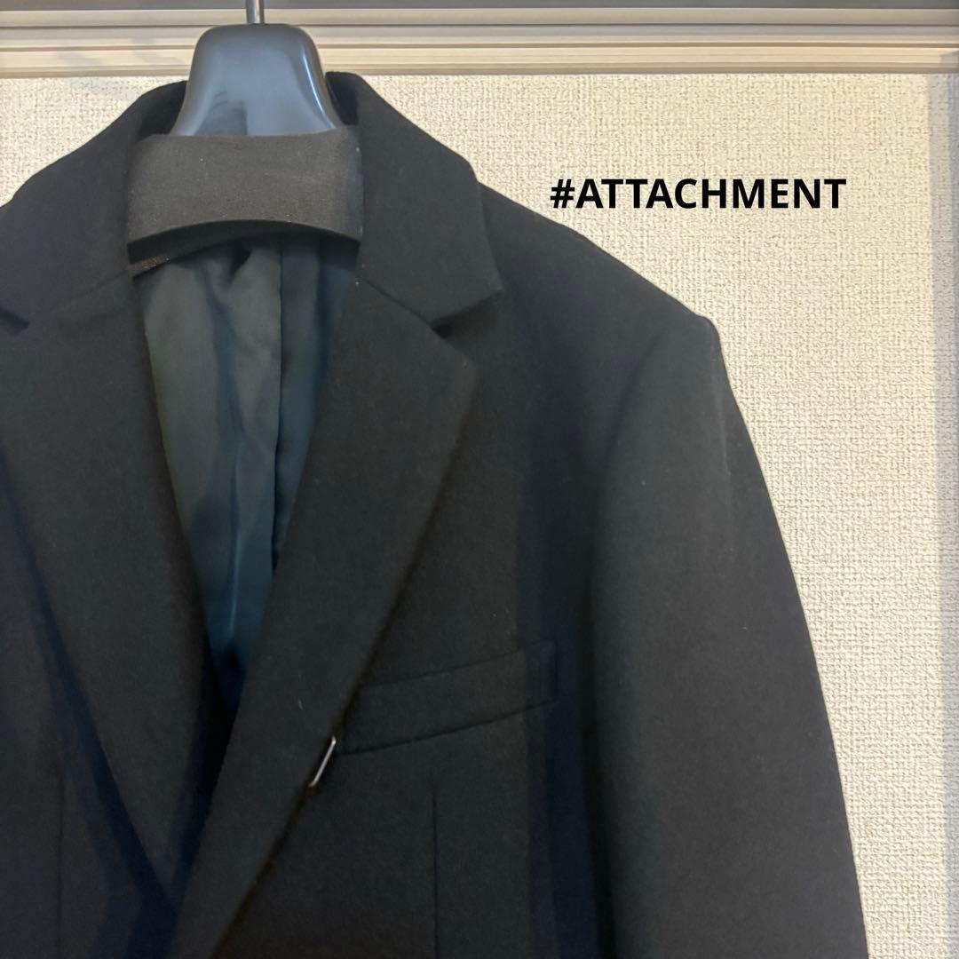 ★ATTACHMENT★カシミア混メルトンチェスターコート★サイズ2