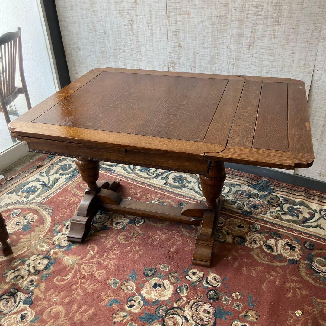 オランダアンティーク 無垢材 エクステンションテーブル 伸縮式ダイニングテーブル