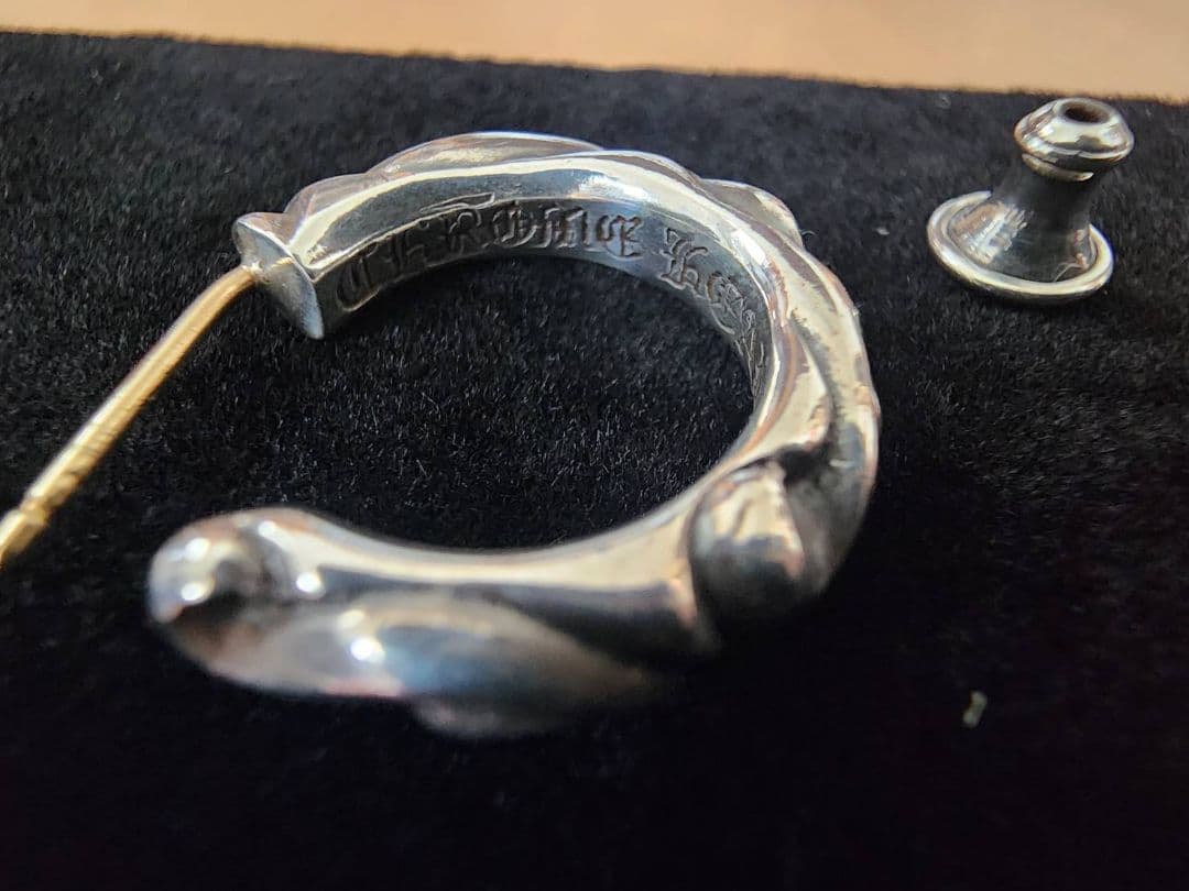 Chrome Hearts クロムハーツ　スクロールフープピアス (片耳用)