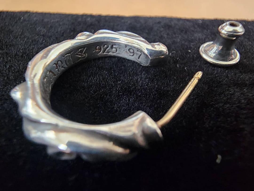 Chrome Hearts クロムハーツ　スクロールフープピアス (片耳用)