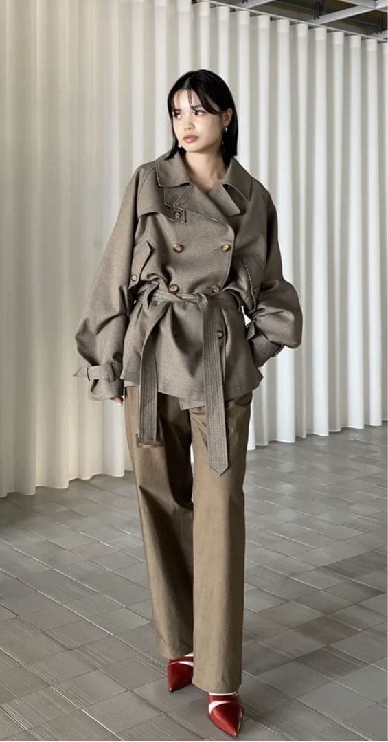 【amerivintage］DADDY MIDI TRENCH COAT S