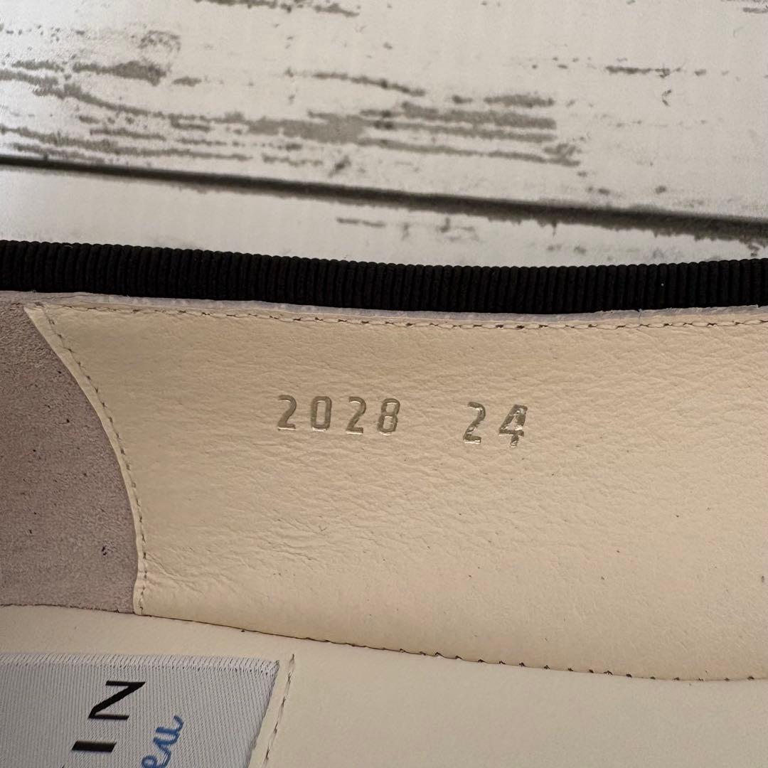 美品✨LANVIN en Bleu バレエシューズ リボン ラメ　黒 24