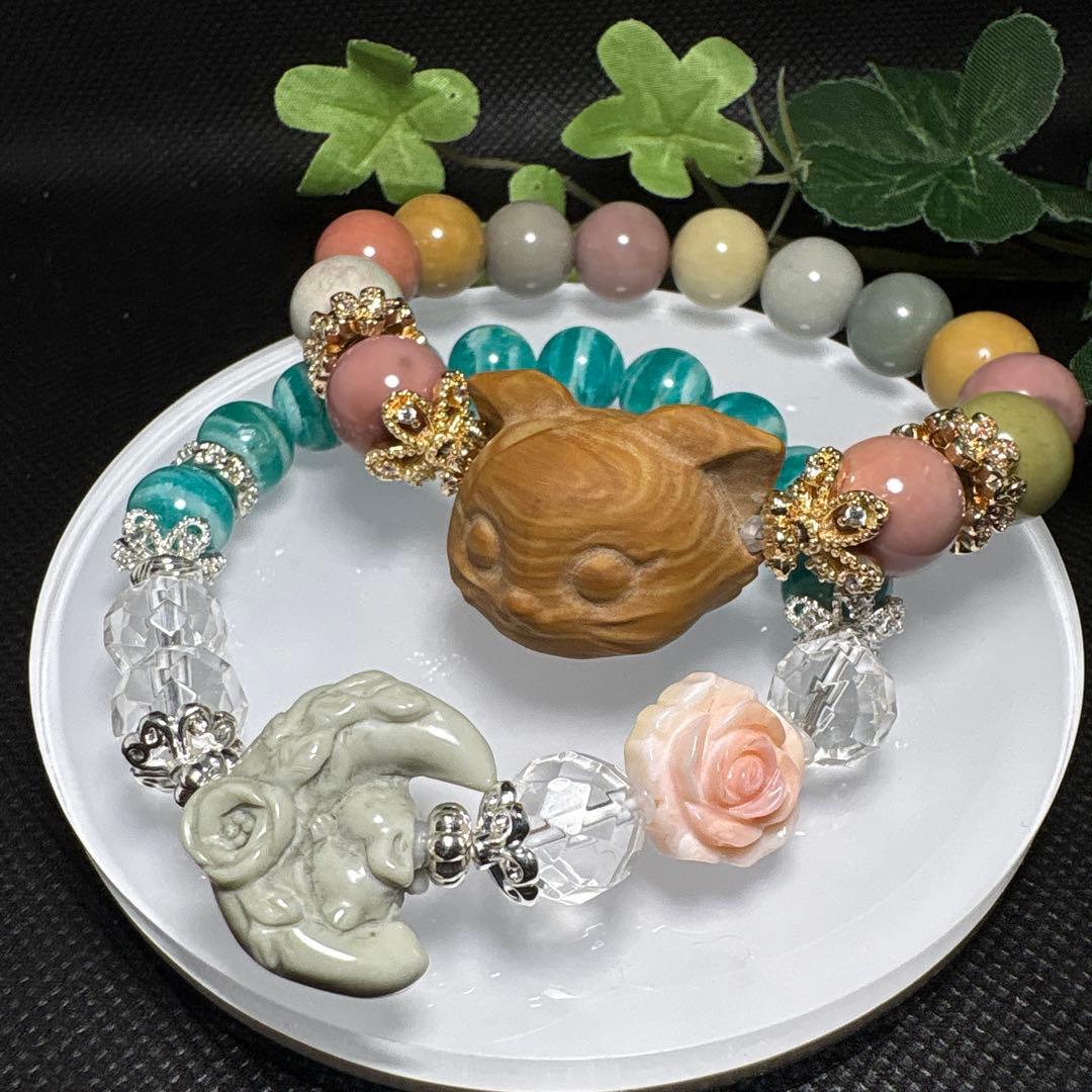 ＊ニャオザネ様おまとめ＊アラシャン瑪瑙　月とうさぎ　ゼブラアマゾナイト