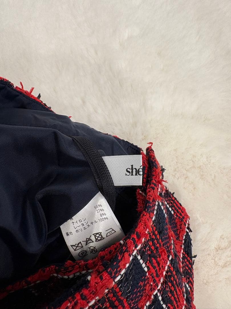 【新品】sheller ツイードミニスカートチェック柄