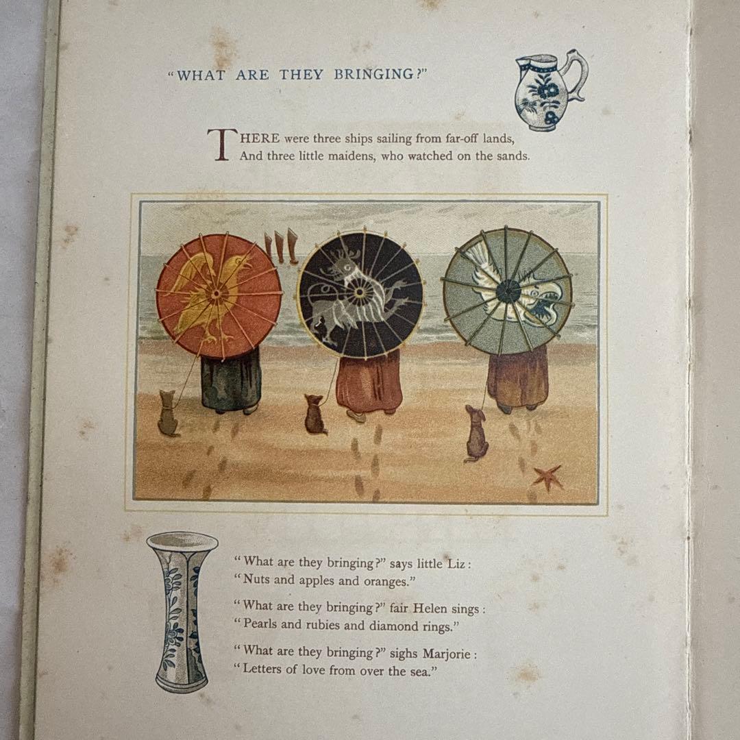 1888年アンティーク美しい挿絵の絵本ビクトリアン 洋書ジャンクジャーナル古書