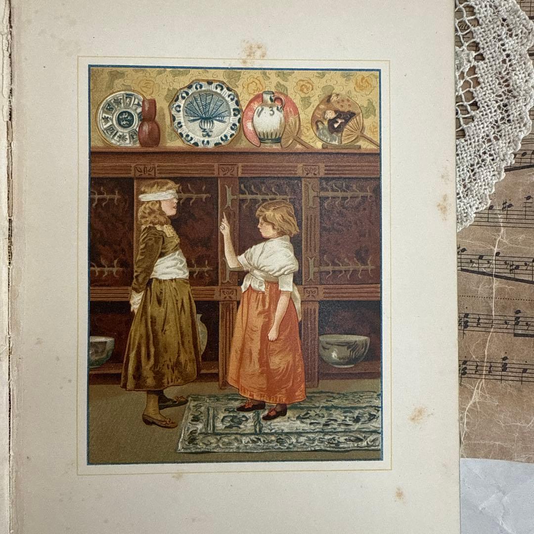 1888年アンティーク美しい挿絵の絵本ビクトリアン 洋書ジャンクジャーナル古書