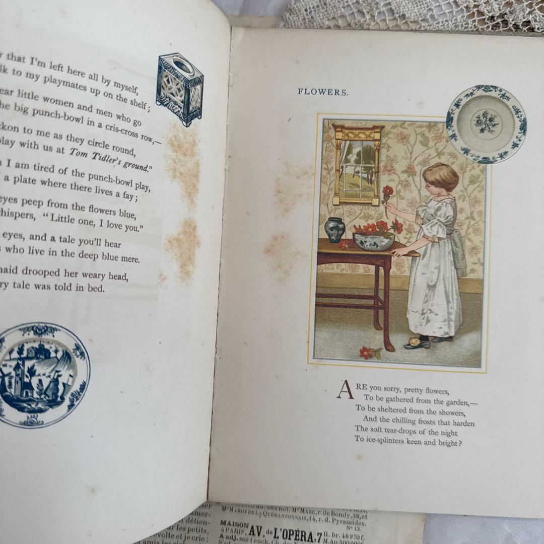 1888年アンティーク美しい挿絵の絵本ビクトリアン 洋書ジャンクジャーナル古書