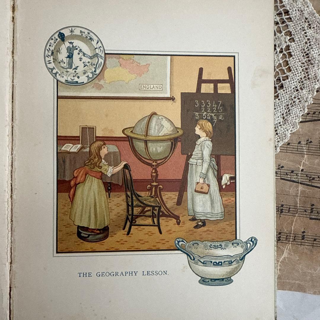 1888年アンティーク美しい挿絵の絵本ビクトリアン 洋書ジャンクジャーナル古書