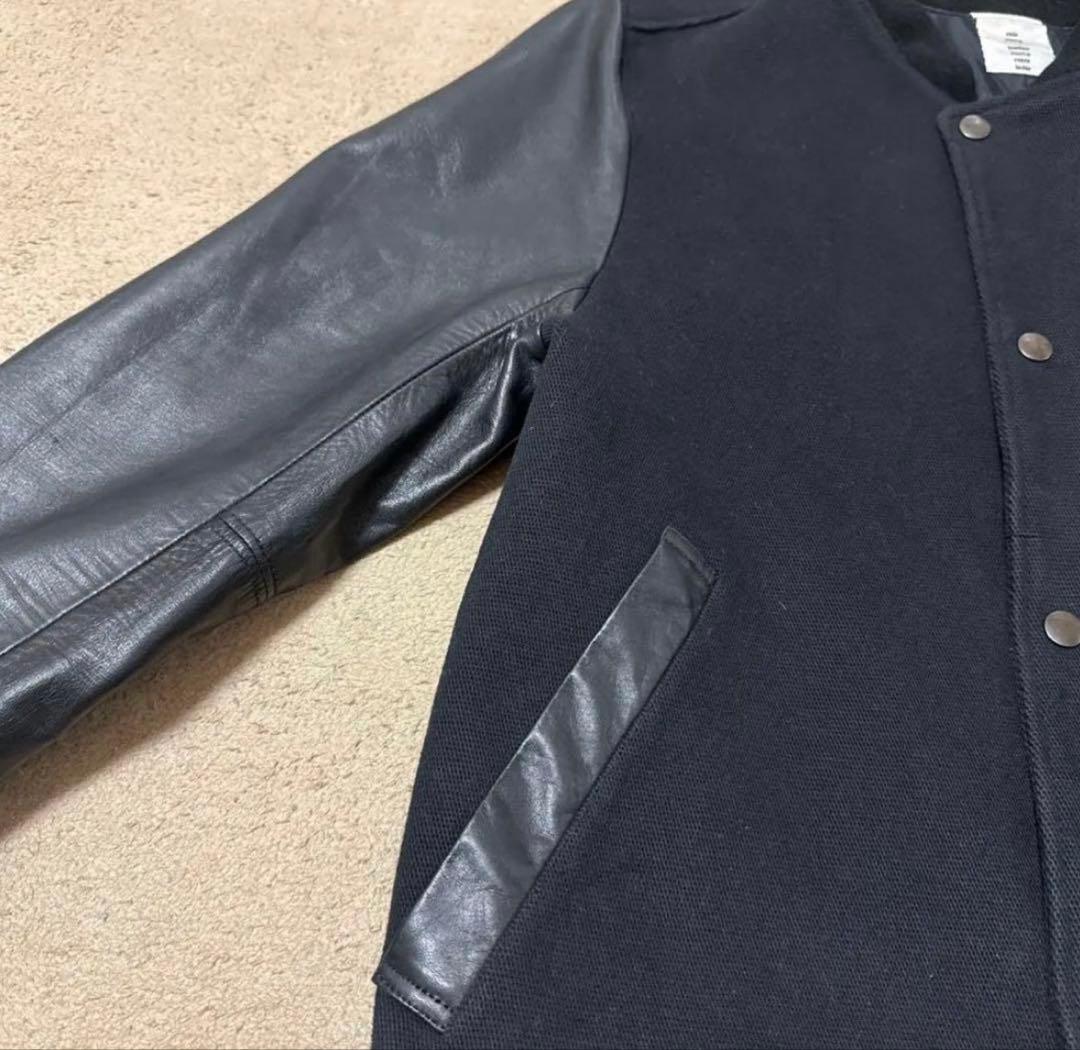 shama スタジャン　黒　レザーブルゾン　レザージャケット　L シャマ