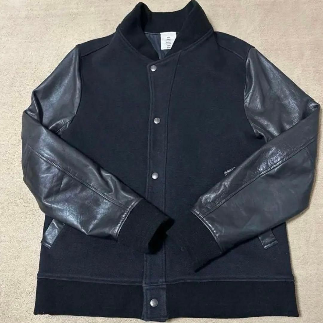 shama スタジャン　黒　レザーブルゾン　レザージャケット　L シャマ