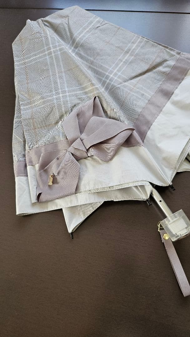 新品タグ付☆ランバンオンブルー☆リボン晴雨兼用折り畳み日傘