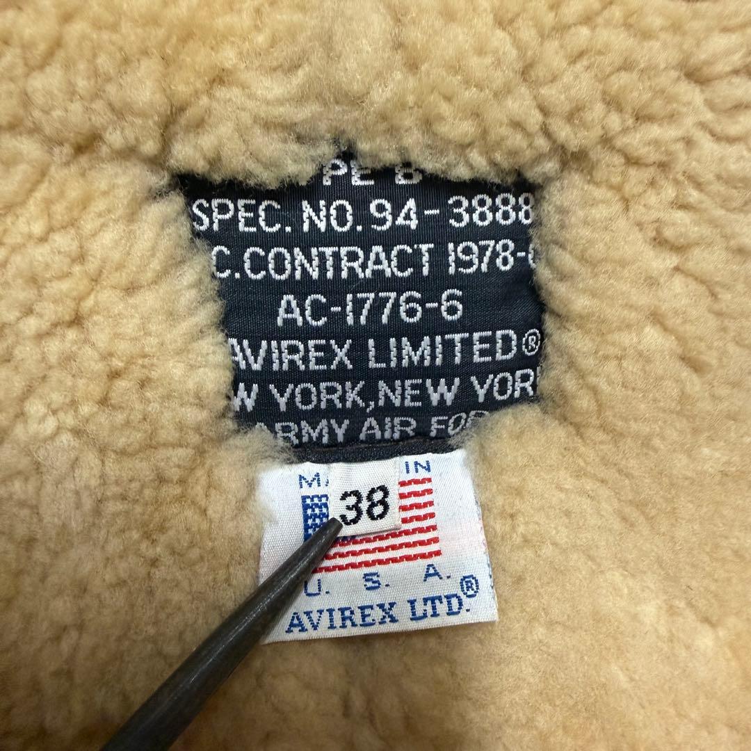 AVIREX レザー フライトジャケット B3 ボア付き