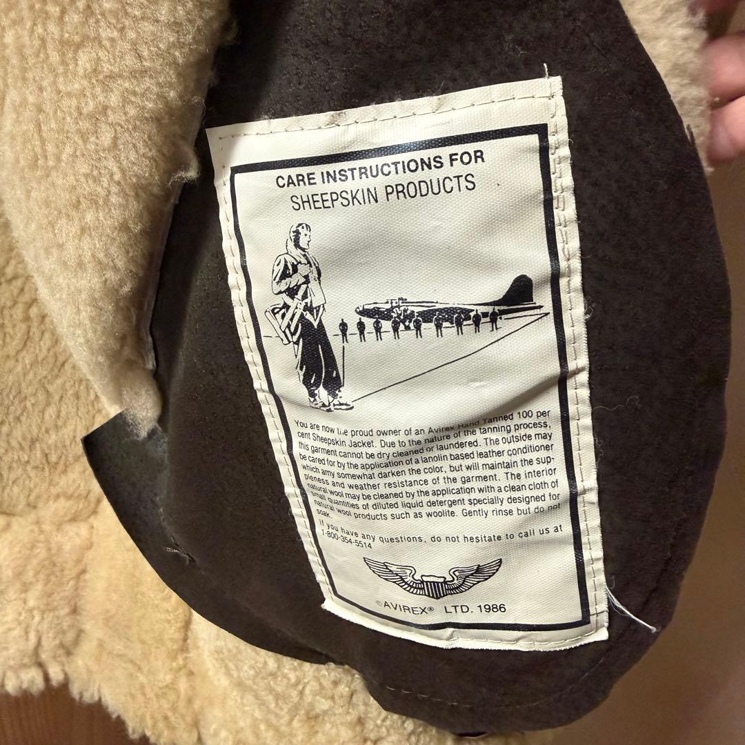 AVIREX レザー フライトジャケット B3 ボア付き