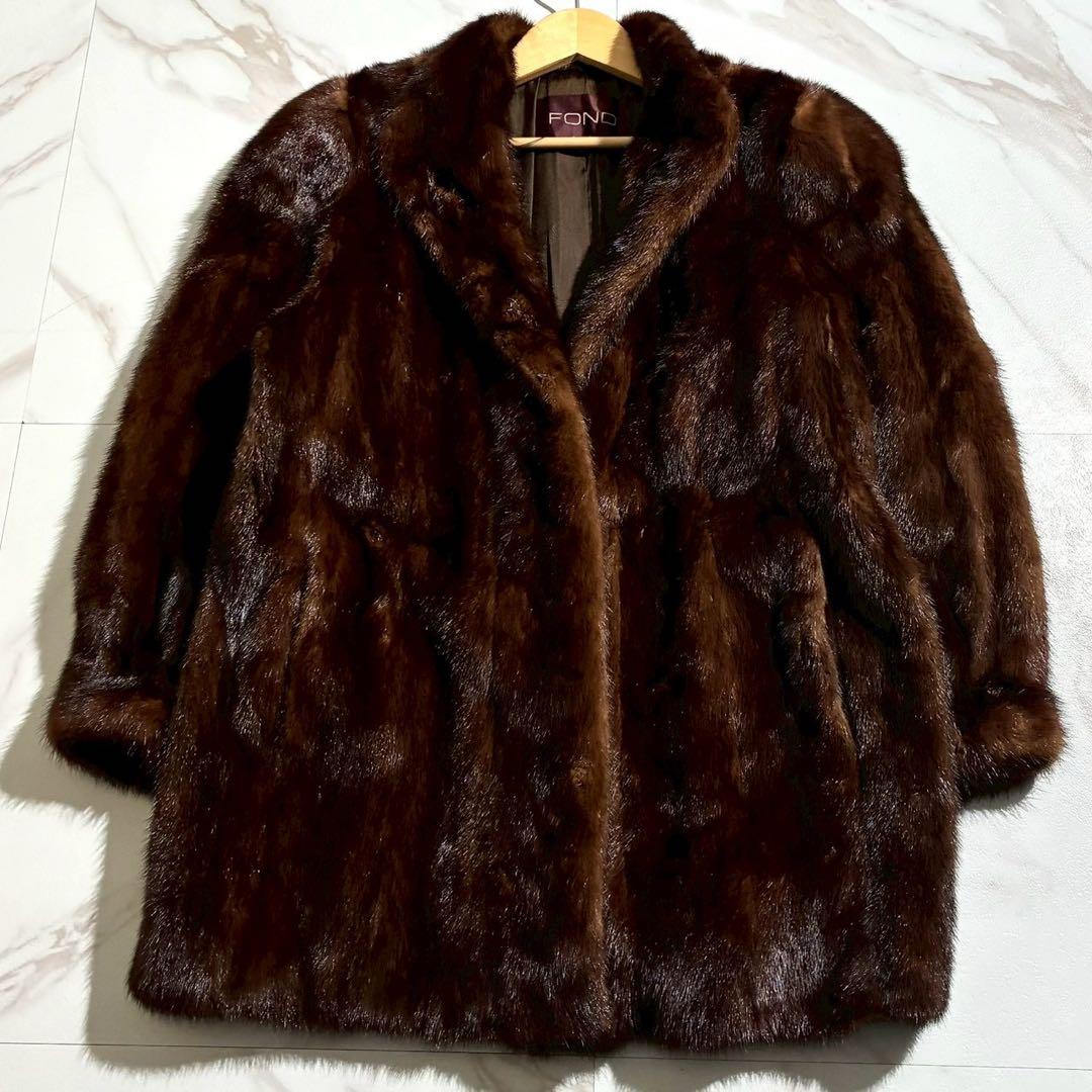 【サイズ11】デミバフミンク ファー コート ジャケット 毛皮 ゆったり