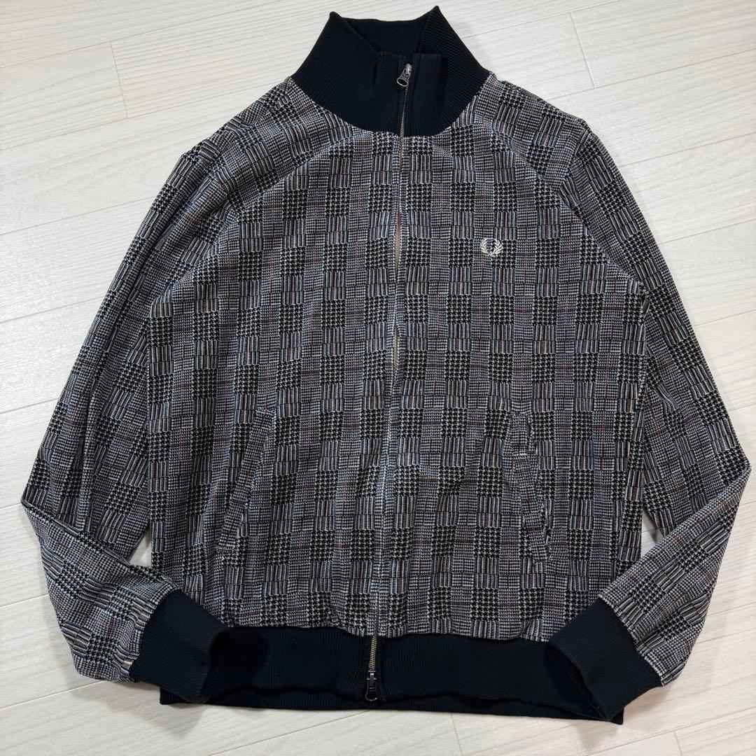 極美品 フレッドペリー ベロア 月桂樹 グレンチェック 千鳥 トラックジャケット