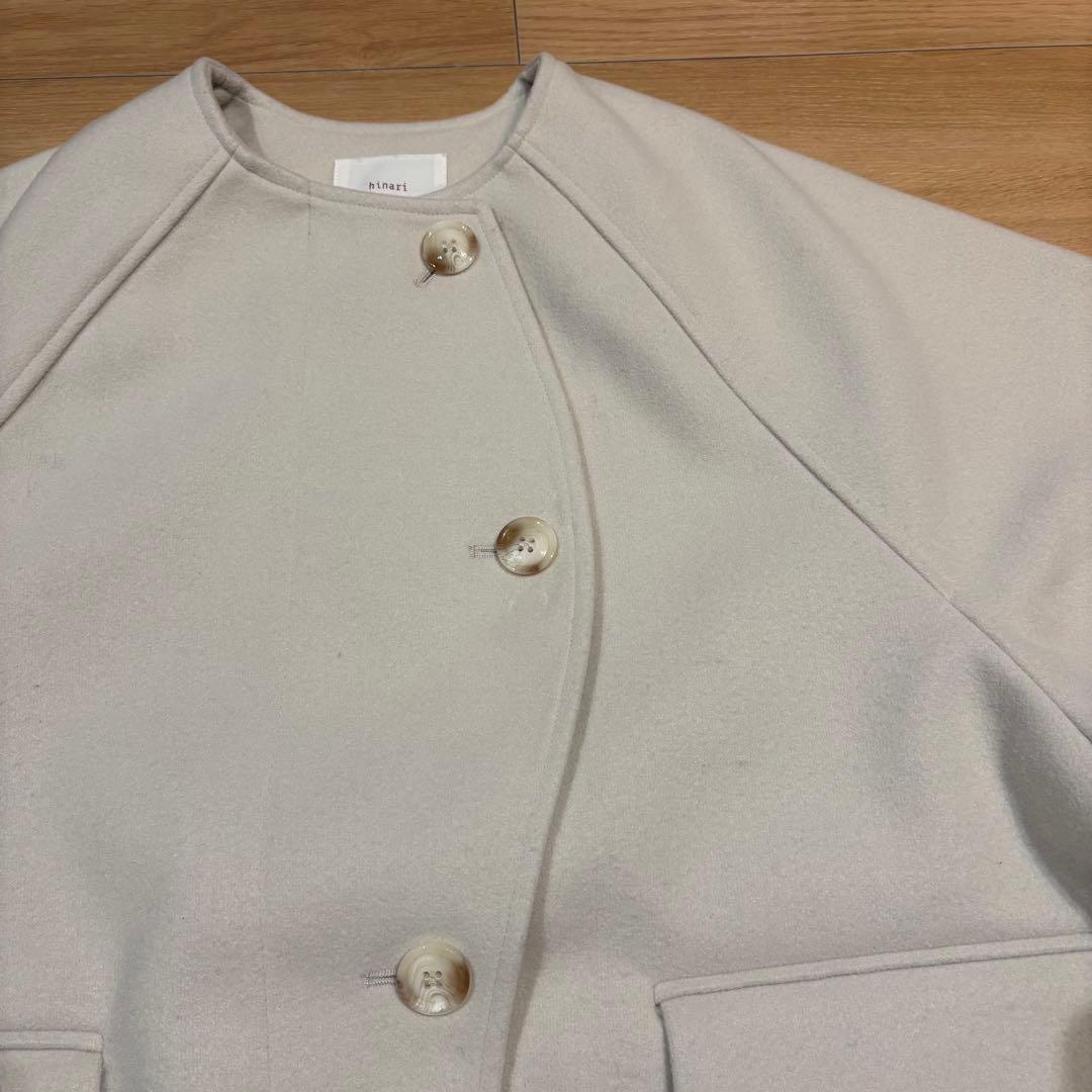 【hinari】ウェーブデザインミドルコート