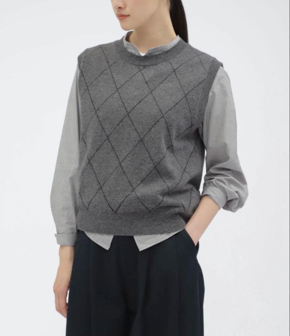 楽一番　2024AW マーガレットハウエル　ニットベスト　アーガイル