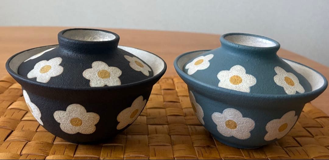 三ツ持啓 （金井啓）さん むくり工房 フローレット 蓋付き丼2個セット