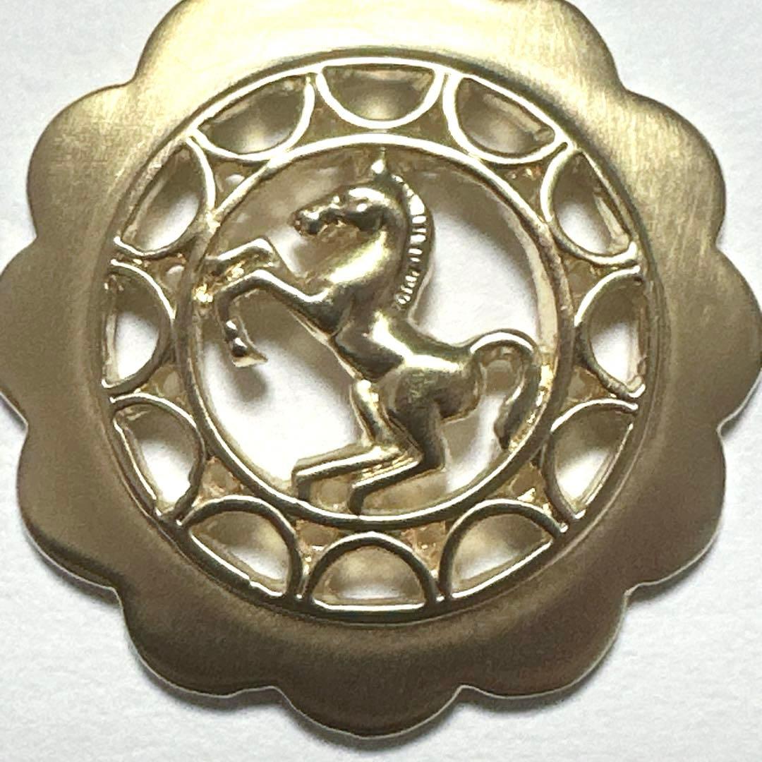 極美品　HERMES　エルメス　ブローチ　ペントップ　チャーム　馬　ホース