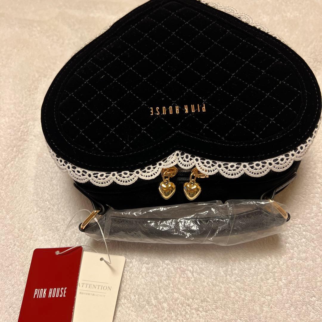 PINK HOUSE ハート型ショルダーバッグ ブラック 新品未使用