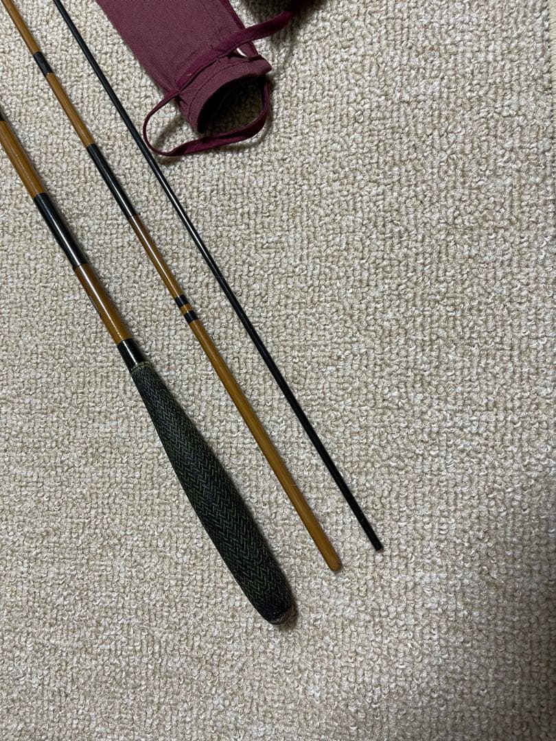 ジ*ー様 シマノ朱紋峯　嵐馬 ヘラブナ竿 カーボンファイバー 竿袋ワインレッド