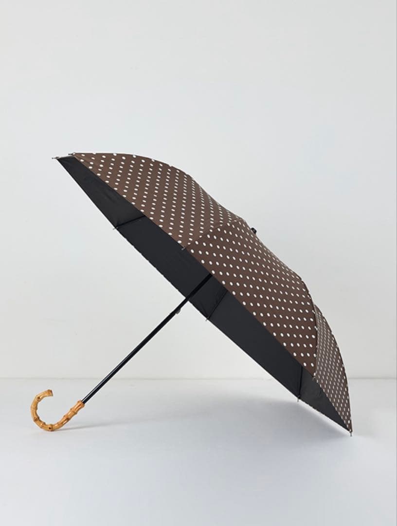 FORME 折り畳み日傘　茶色 ドット　東原亜希