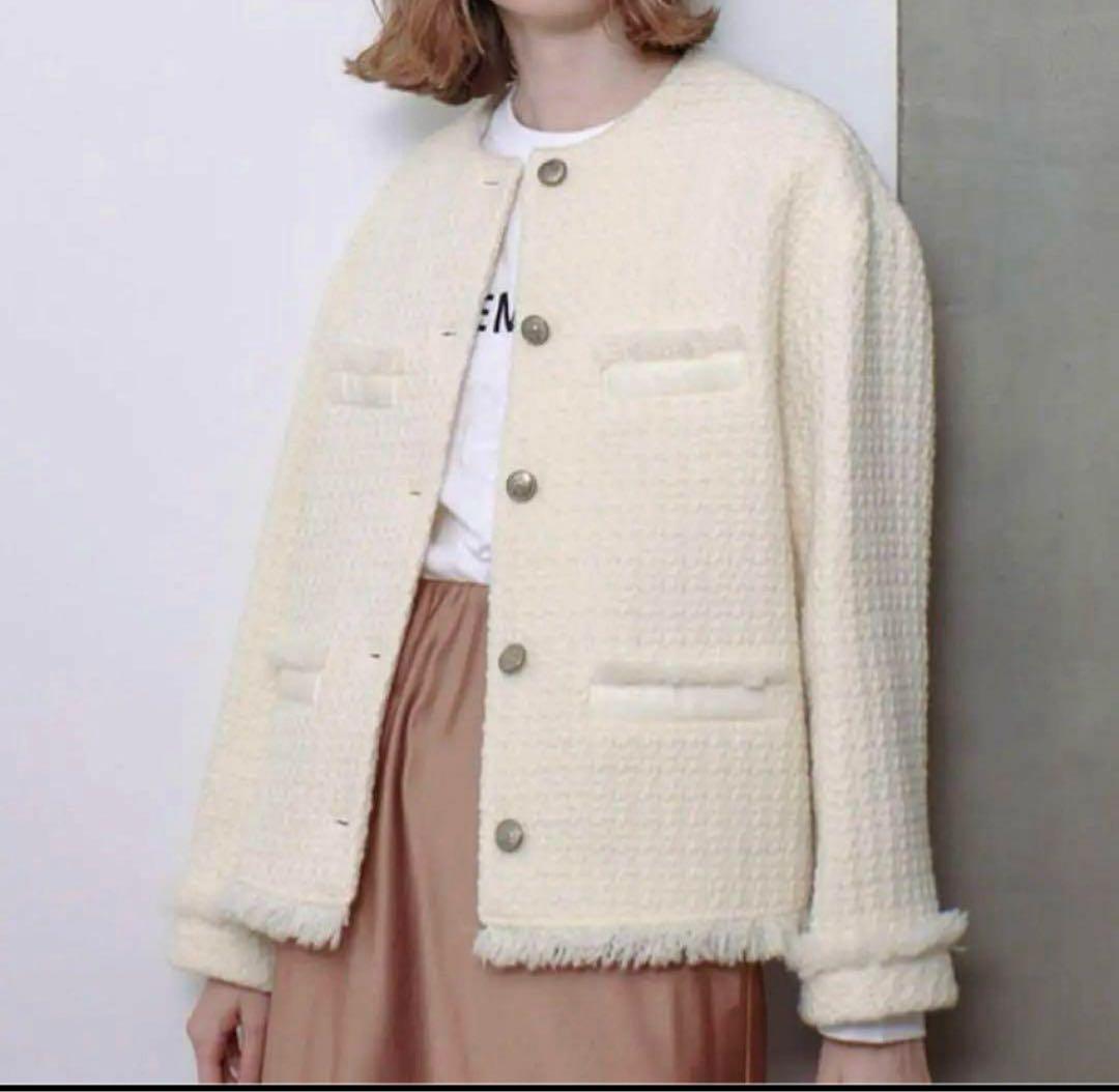 美品♡2024年♡アルアバイル ロービングツイード クルーネックジャケット