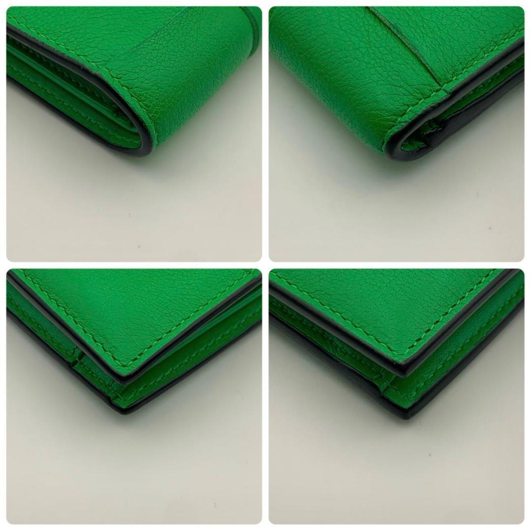 ボッテガヴェネタ 財布 カセット マキシ イントレチャート 緑 小型 IC搭載