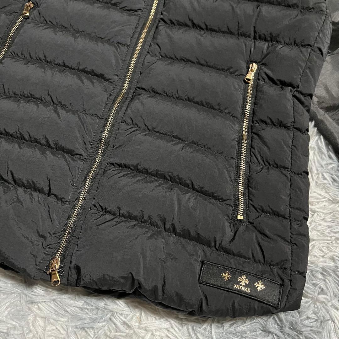 美品 TATRAS オルシエラ ダウンベスト ラクーンファー　3way 黒　02