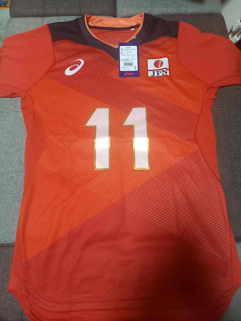 アシックス バレー日本代表ユニフォーム 11 西田有志 2053A099 赤Ｍ