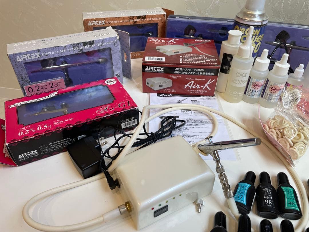 ネイル用エアブラシセット エアジェル　コンプレッサー airk ネイルサロン
