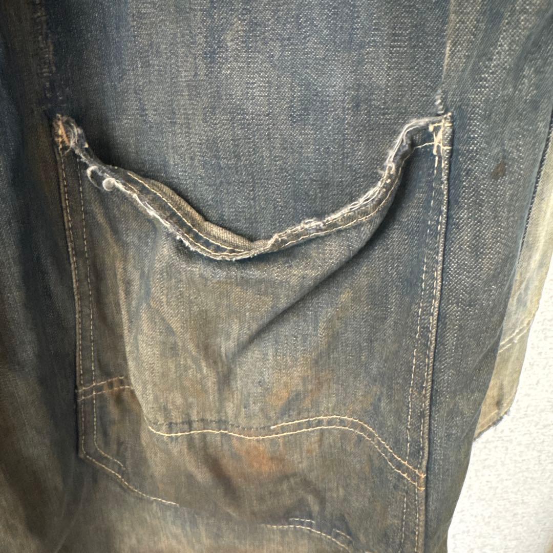 60's Sears シアーズ vat-dyed ボロ 開襟デニムカバーオール