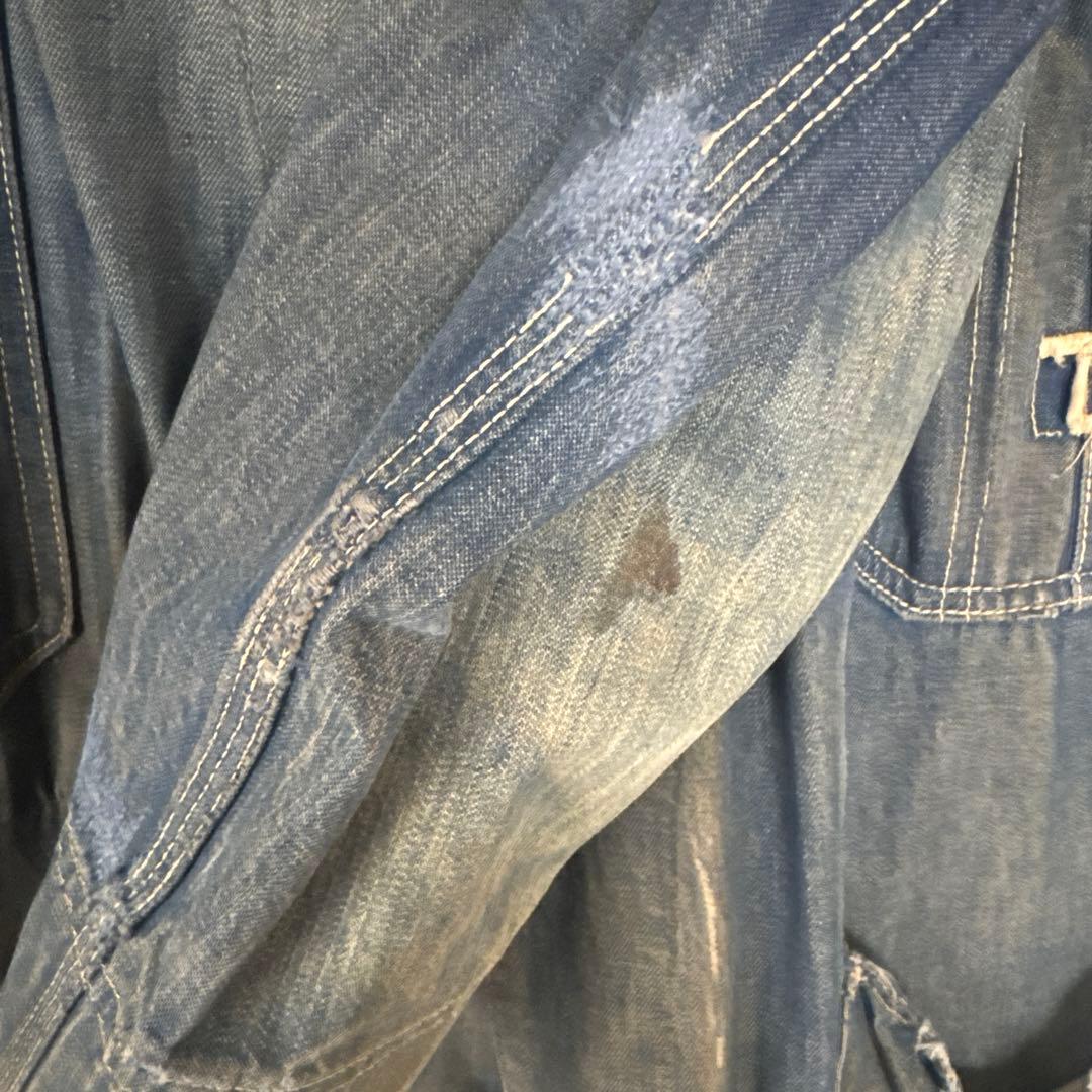 60's Sears シアーズ vat-dyed ボロ 開襟デニムカバーオール