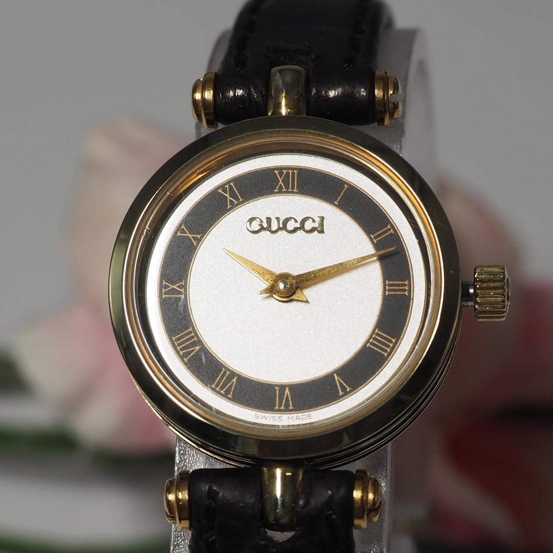 グッチ GUCCI シェリーライン 革ベルト ゴールド レディース腕時計 628