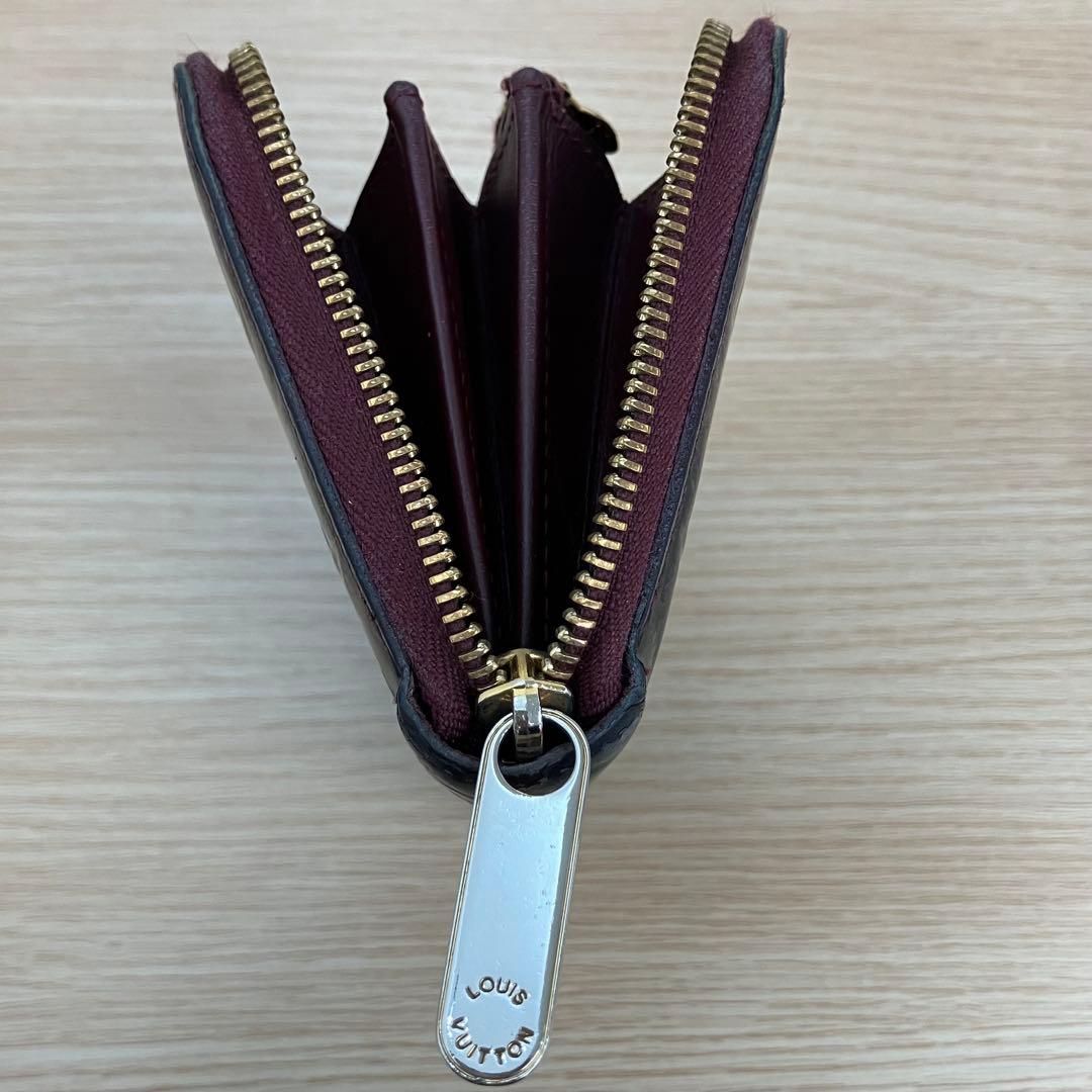 《良品》 ルイヴィトン モノグラムヴェルニ ジッピーウォレット ワインレッド