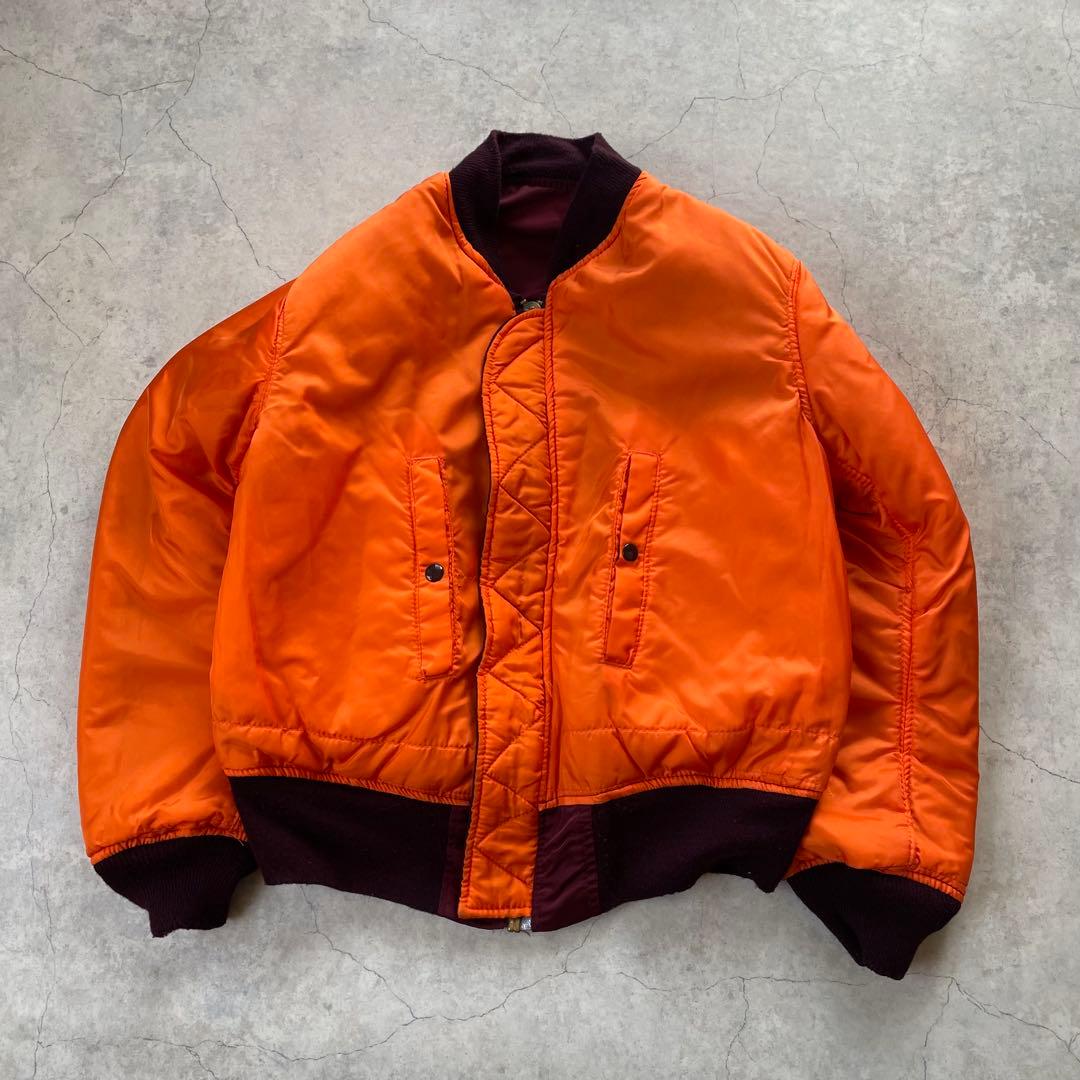 90's ALPHA アルファ MA-1 リバーシブル ボルドー USA製