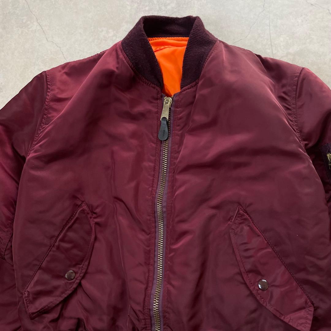90's ALPHA アルファ MA-1 リバーシブル ボルドー USA製