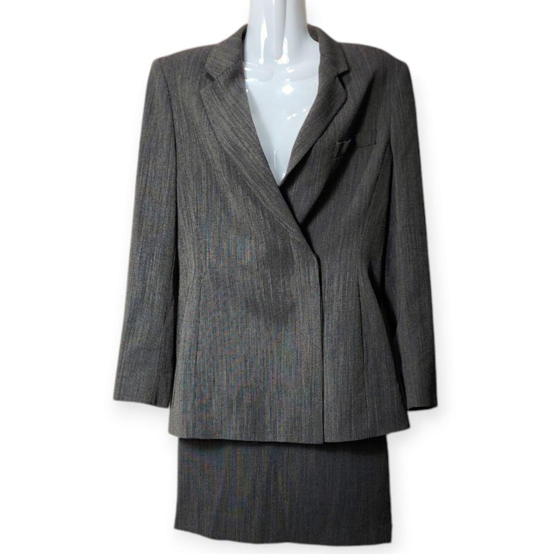 【マックスマーラ】ダブル スカート セットアップ 白タグ 比翼ボタン XL相当