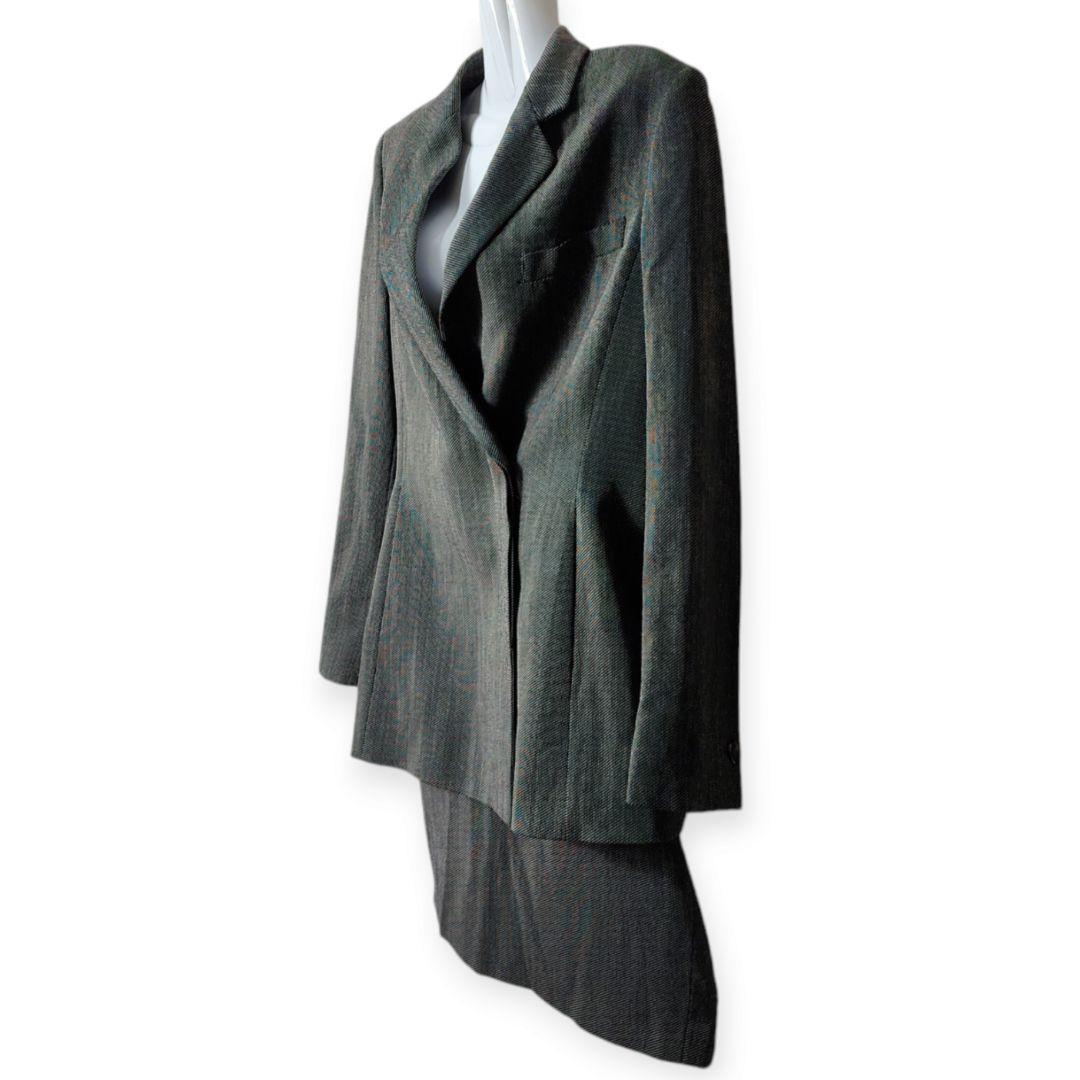 【マックスマーラ】ダブル スカート セットアップ 白タグ 比翼ボタン XL相当