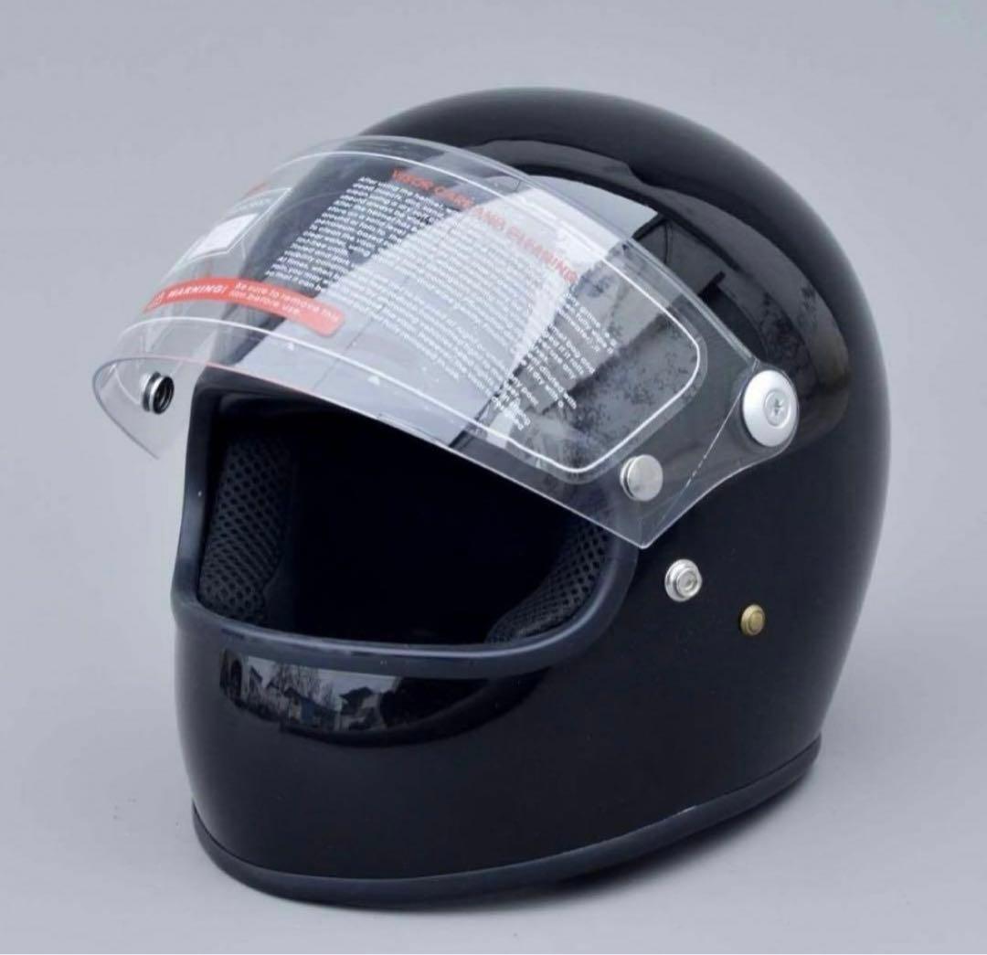 小型シェル フルフェイスヘルメット クリアシールド付き レトロスタイル ハーレー