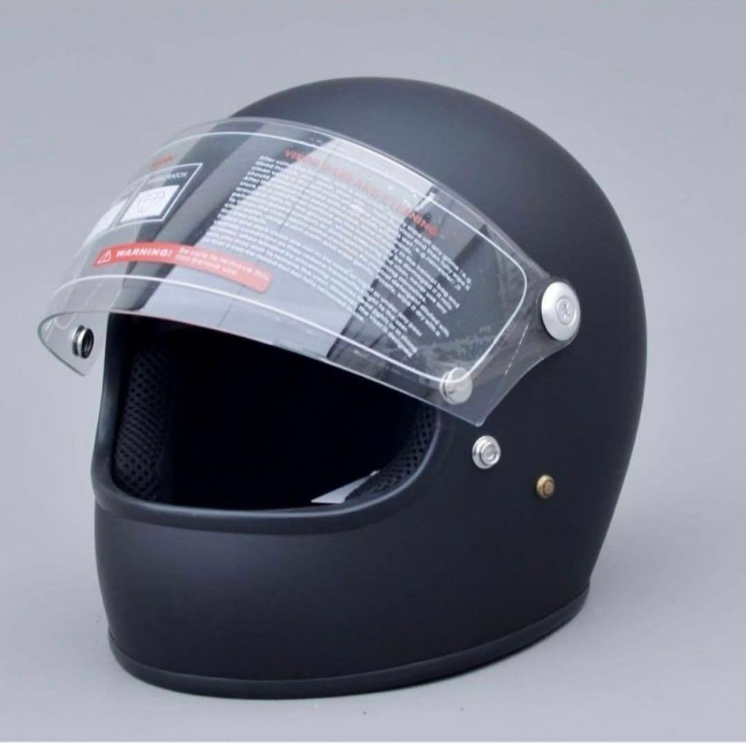 小型シェル フルフェイスヘルメット クリアシールド付き レトロスタイル ハーレー