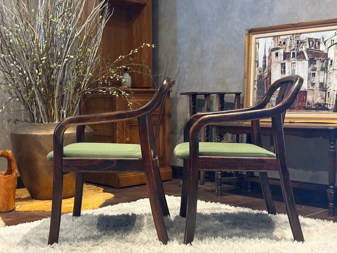 ②karimoku カリモク　アームチェア　ダイニングチェア　ビンテージ　IZ