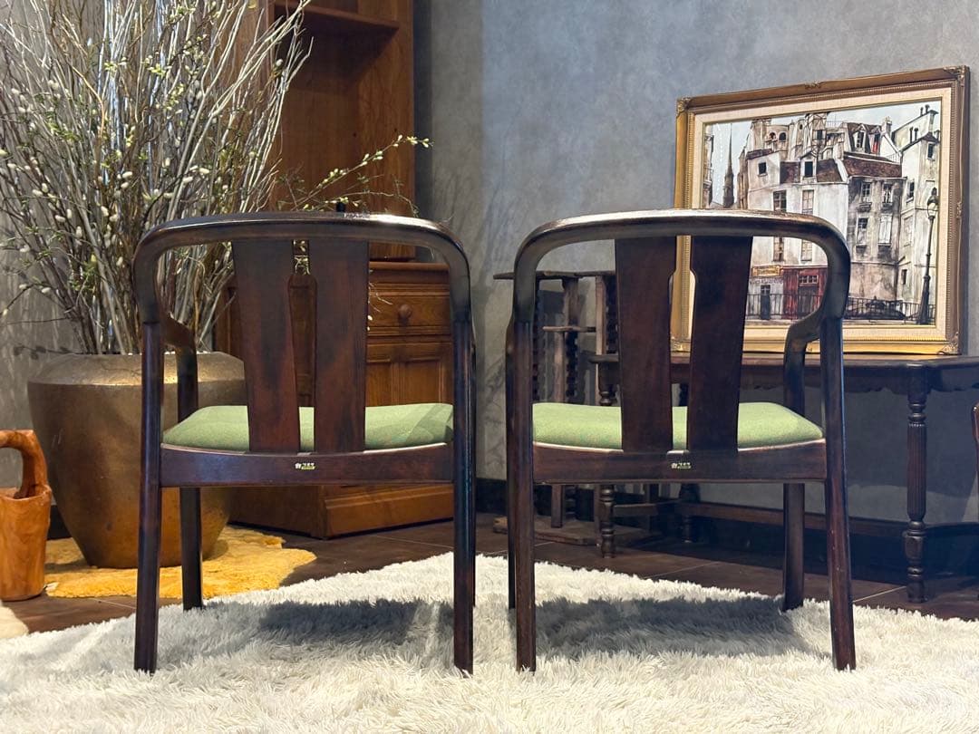 ②karimoku カリモク　アームチェア　ダイニングチェア　ビンテージ　IZ