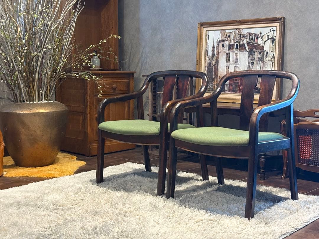 ②karimoku カリモク　アームチェア　ダイニングチェア　ビンテージ　IZ